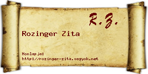 Rozinger Zita névjegykártya