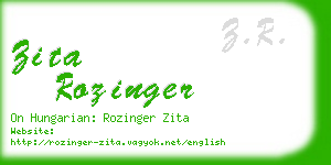 zita rozinger business card